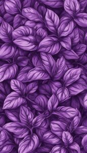 purple basil plant leaves background aesthetic illustration wallpaper 6