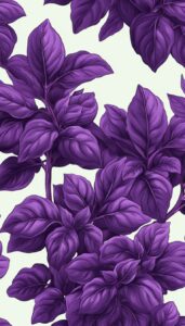 purple basil plant leaves background aesthetic illustration wallpaper 7