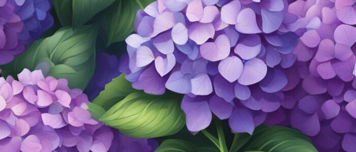 purple hydrangea ortensia flower aesthetic background wallpaper illustration 2