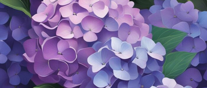 purple hydrangea ortensia flower aesthetic background wallpaper illustration 3