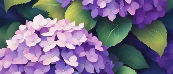 purple hydrangea ortensia flower aesthetic background wallpaper illustration 5