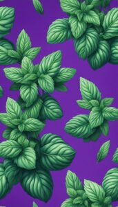 purple mint plant background aesthetic illustration wallpaper 2