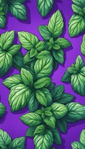 purple mint plant background aesthetic illustration wallpaper 4