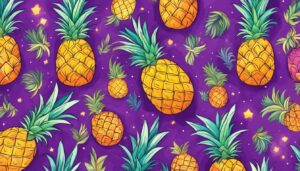 purple pineapple ananas fruit pattern background aesthetic illustration wallpaper 1