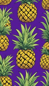 purple pineapple ananas fruit pattern background aesthetic illustration wallpaper 3