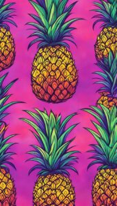 purple pineapple ananas fruit pattern background aesthetic illustration wallpaper 4