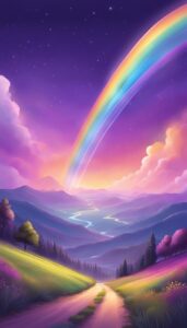 purple rainbow background wallpaper aesthetic illustration 1