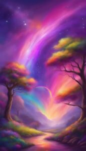 purple rainbow background wallpaper aesthetic illustration 4