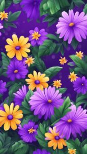 purple summer phone aesthetic wallpaper background illustration 1