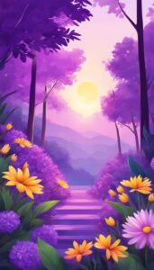 purple summer phone aesthetic wallpaper background illustration 3