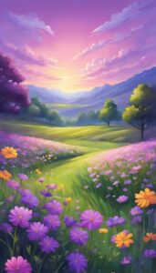 purple summer phone aesthetic wallpaper background illustration 4
