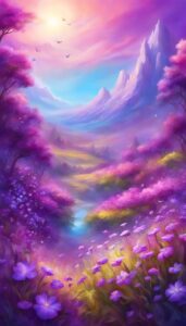 purple summer phone aesthetic wallpaper background illustration 6