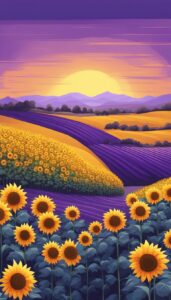 purple sunflower background illustration aesthetic 4