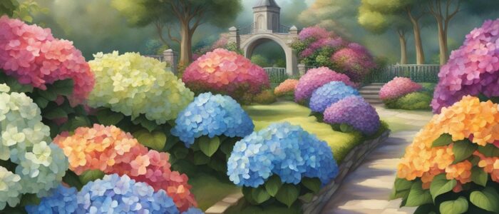 rainbow colored hydrangea ortensia flower aesthetic background wallpaper illustration 1