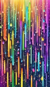 rainbow colored rain background wallpaper aesthetic illustration 1
