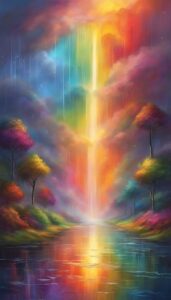 rainbow colored rain background wallpaper aesthetic illustration 3