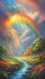 rainbow colored rain background wallpaper aesthetic illustration 4