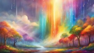 rainbow colored rain background wallpaper aesthetic illustration 5