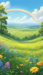 rainbow colored summer phone aesthetic wallpaper background illustration 1