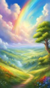 rainbow colored summer phone aesthetic wallpaper background illustration 5