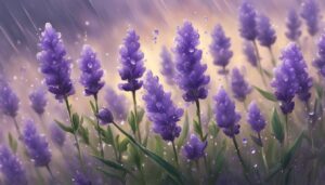 raining lavender plants flowers background wallpaper aesthetic illustration 1