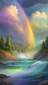 raining rainbow background wallpaper aesthetic illustration 1
