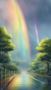 raining rainbow background wallpaper aesthetic illustration 2