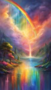 raining rainbow background wallpaper aesthetic illustration 4