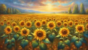 raining sunflower background illustration aesthetic 1