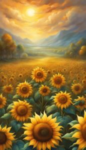 raining sunflower background illustration aesthetic 3