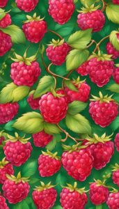 raspberries art pattern background wallpaper aesthetic illustration 1