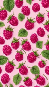 raspberries pink pattern background wallpaper aesthetic illustration 1