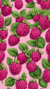 raspberries pink pattern background wallpaper aesthetic illustration 2