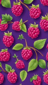 raspberries purple pattern background wallpaper aesthetic illustration 1