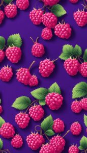 raspberries purple pattern background wallpaper aesthetic illustration 2