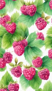 raspberries watercolor pattern background wallpaper aesthetic illustration 1
