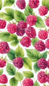 raspberries watercolor pattern background wallpaper aesthetic illustration 2