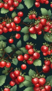 red berries pattern background wallpaper aesthetic illustration 1