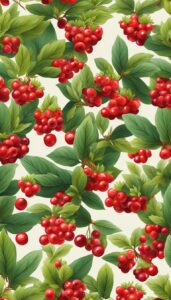 red berries pattern background wallpaper aesthetic illustration 3