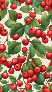 red berries pattern background wallpaper aesthetic illustration 5