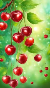 red cherry fruit pattern background wallpaper aesthetic illustration 6