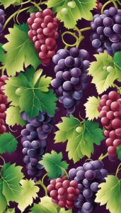 red grape vine pattern background wallpaper illustration 2