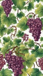 red grape vine pattern background wallpaper illustration 3