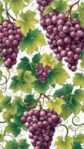 red grape vine pattern background wallpaper illustration 4