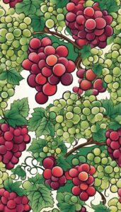 red grape vine pattern background wallpaper illustration 5