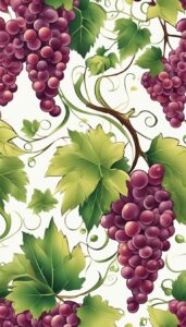 red grape vine pattern background wallpaper illustration 6