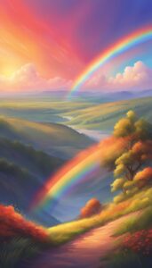 red rainbow background wallpaper aesthetic illustration 3