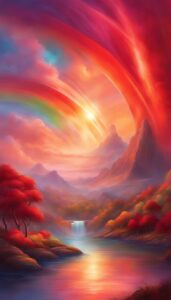 red rainbow background wallpaper aesthetic illustration 4
