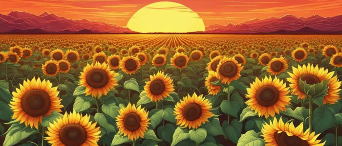 red sunflower background illustration aesthetic 1