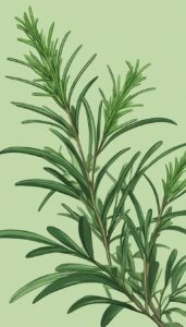 rosemary plant green background wallpaper aesthetic illustration 2